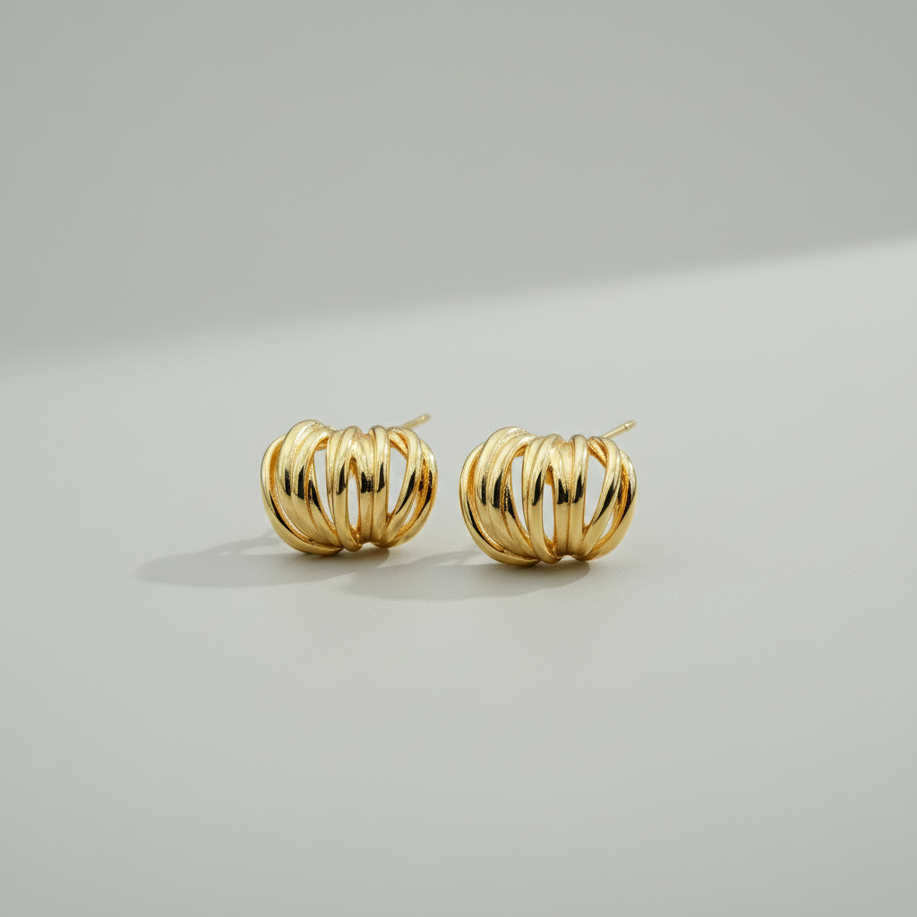 Gold Chunky Stud Earrings