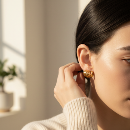 Gold Chunky Stud Earrings