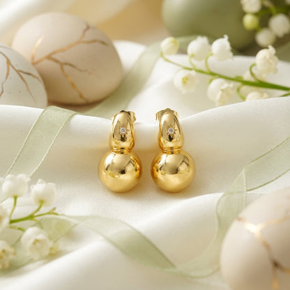 Celestial Gold Sphere Drop Earrings