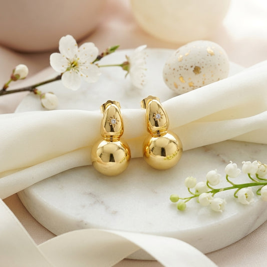 Celestial Gold Sphere Drop Earrings