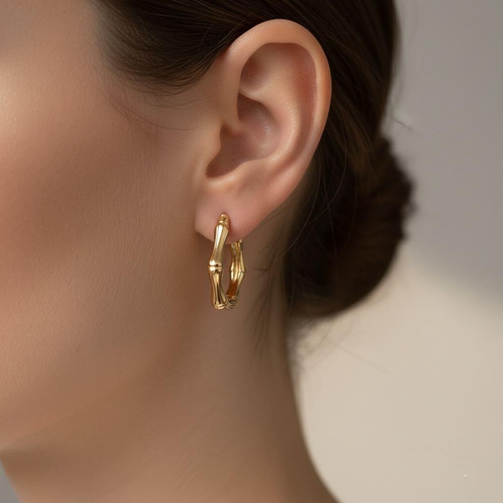 Geometric Gold Huggie Hoop Earrings