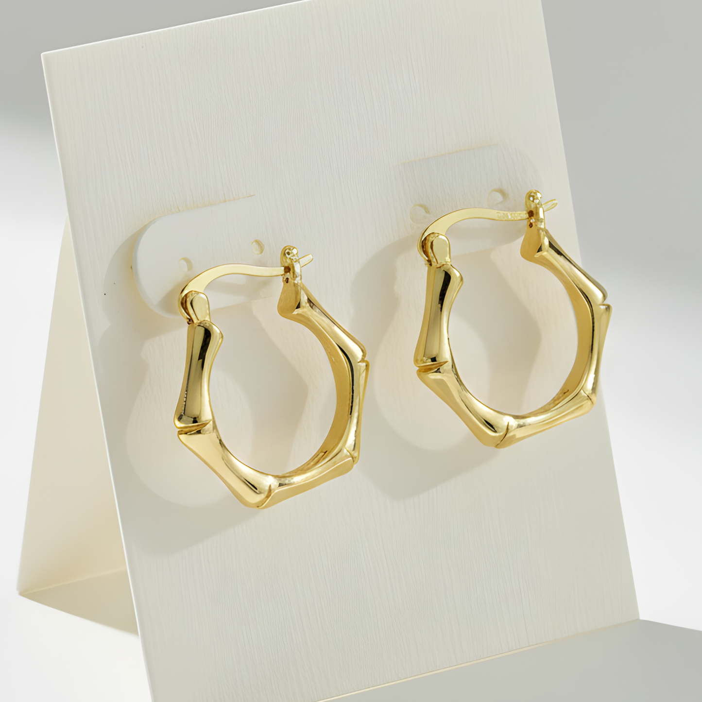 Geometric Gold Huggie Hoop Earrings