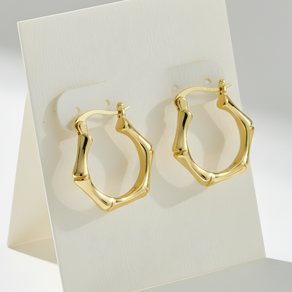 Geometric Gold Huggie Hoop Earrings