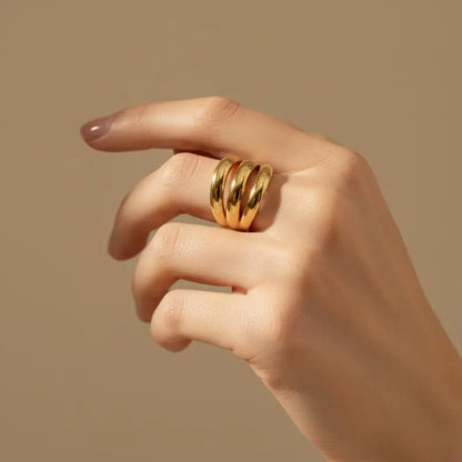 Gold Triple Band Open Ring