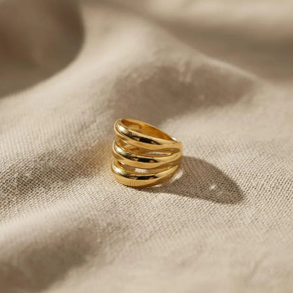 Gold Triple Band Open Ring