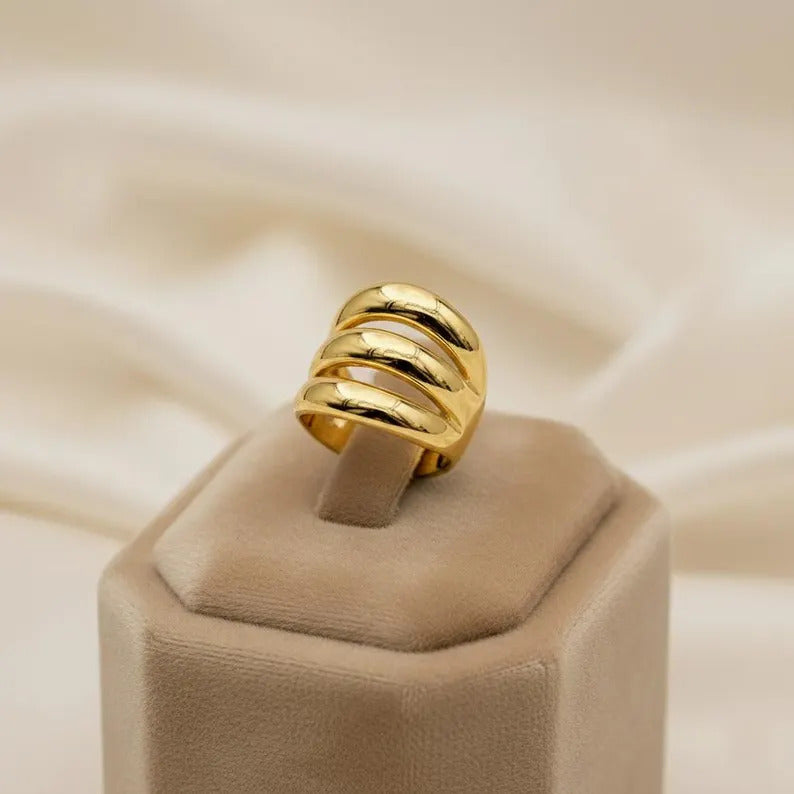 Gold Triple Band Open Ring