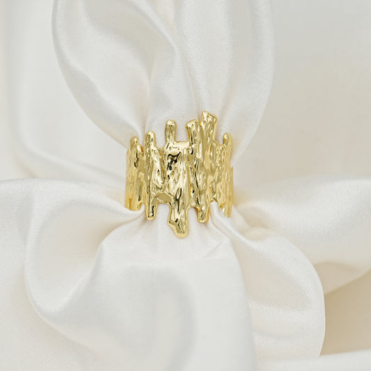 Gold Chunky Textured Ring