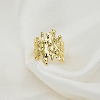 Gold Chunky Textured Ring