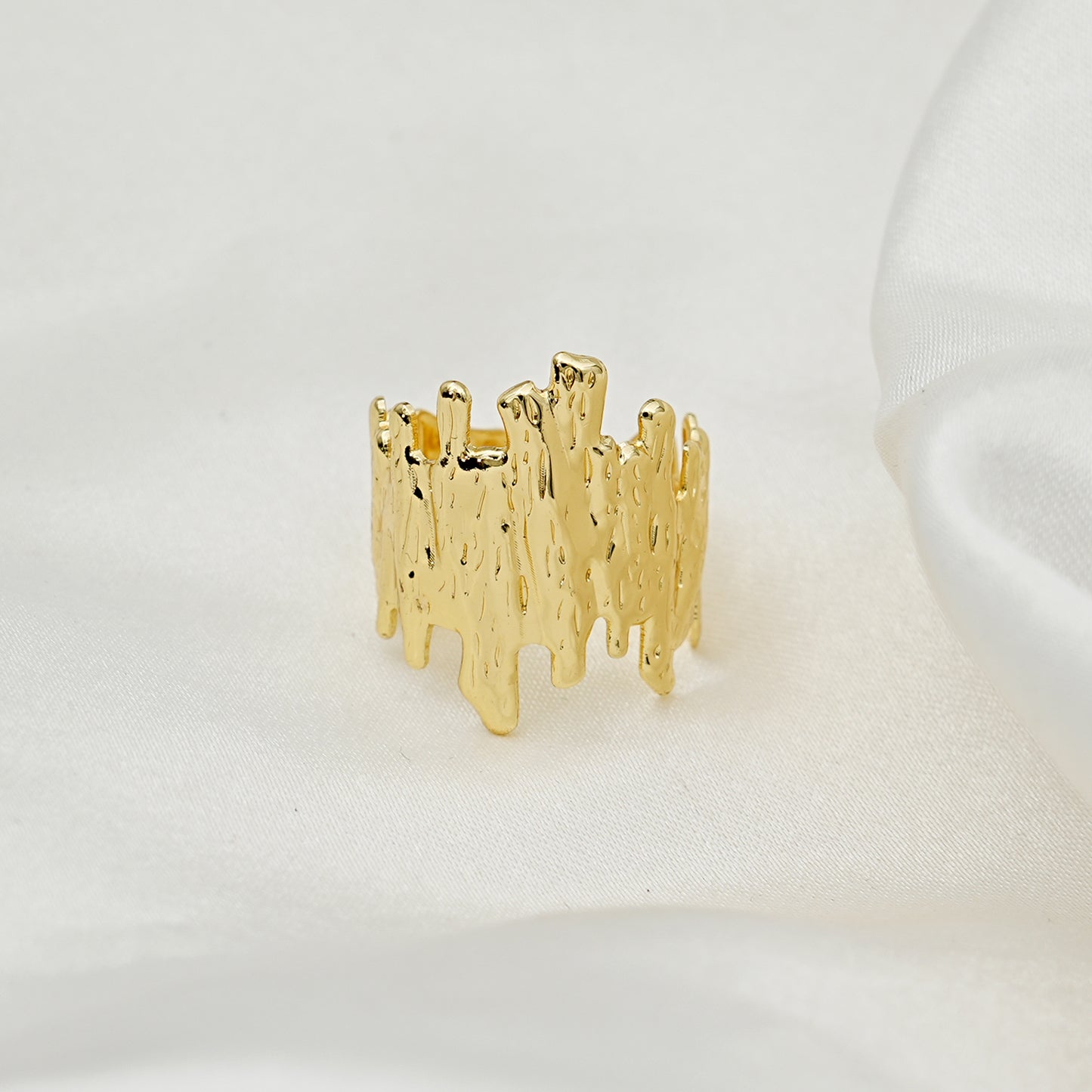 Gold Chunky Textured Ring