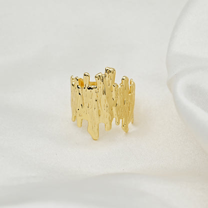 Gold Chunky Textured Ring