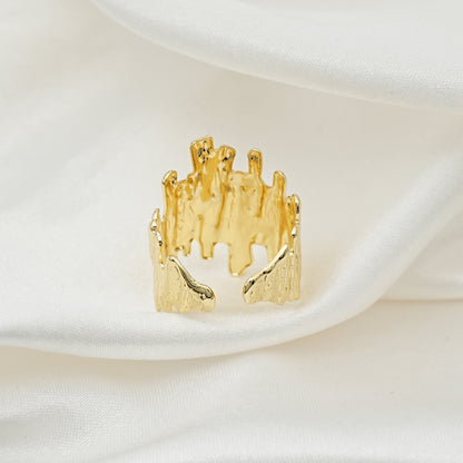 Gold Chunky Textured Ring