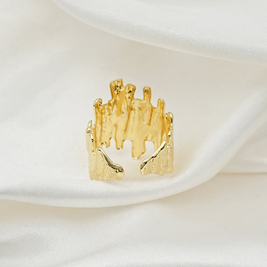 Gold Chunky Textured Ring