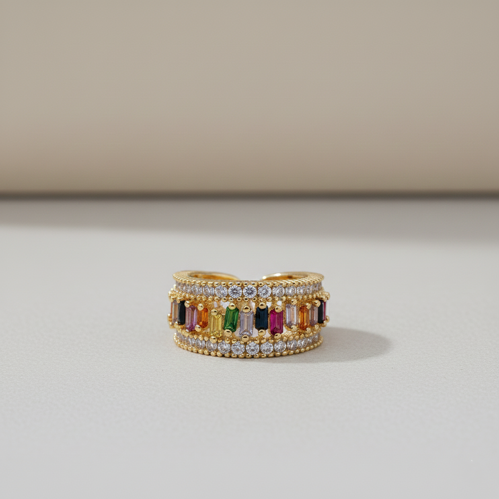 Multicolor Gemstone Band Ring