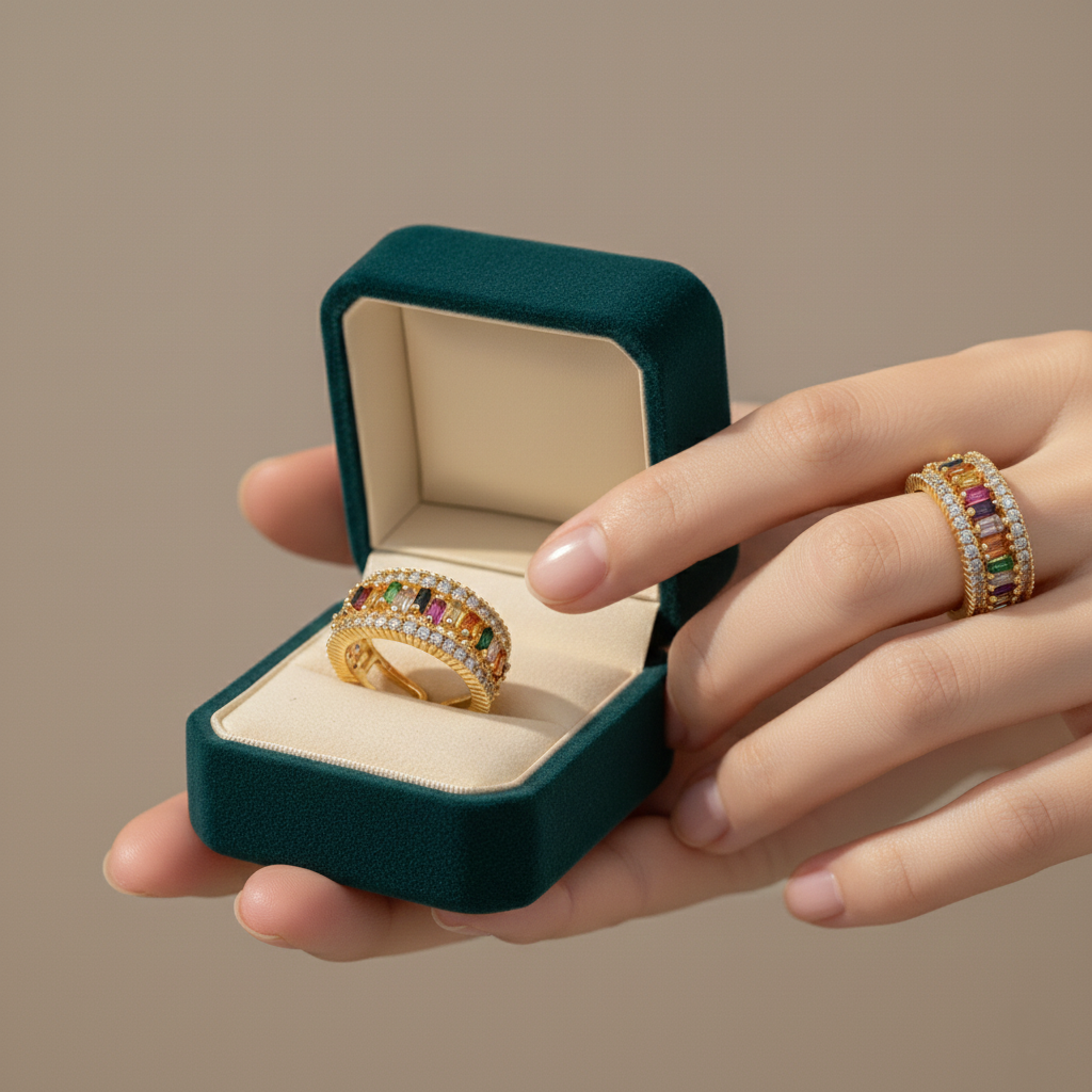 Multicolor Gemstone Band Ring