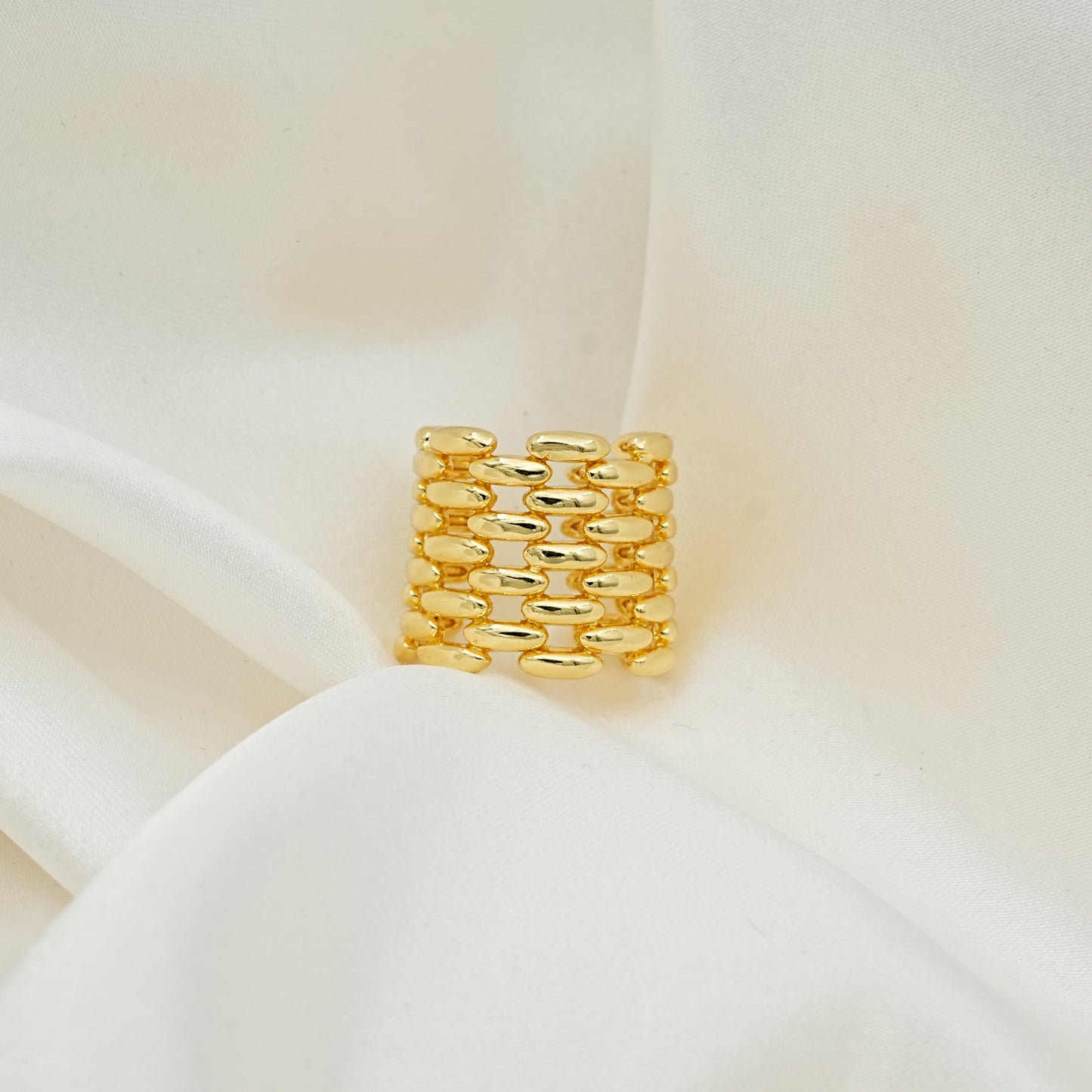 Gold Link Chain Statement Ring