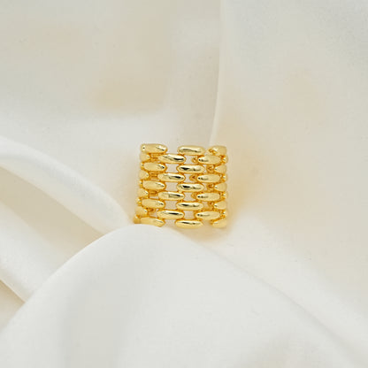 Gold Link Chain Statement Ring