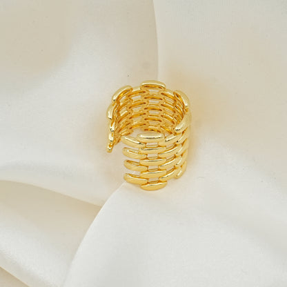 Gold Link Chain Statement Ring