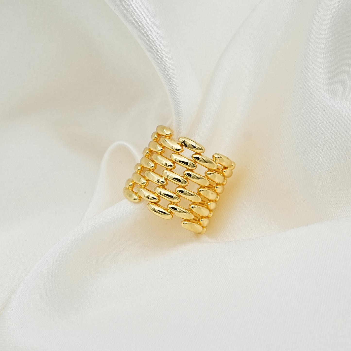 Gold Link Chain Statement Ring