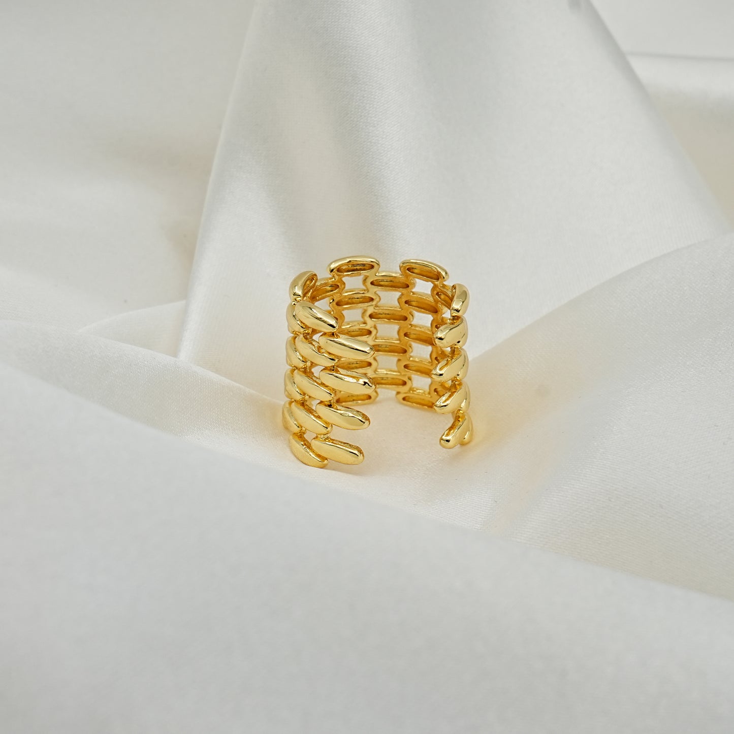 Gold Link Chain Statement Ring