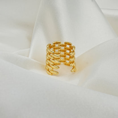 Gold Link Chain Statement Ring