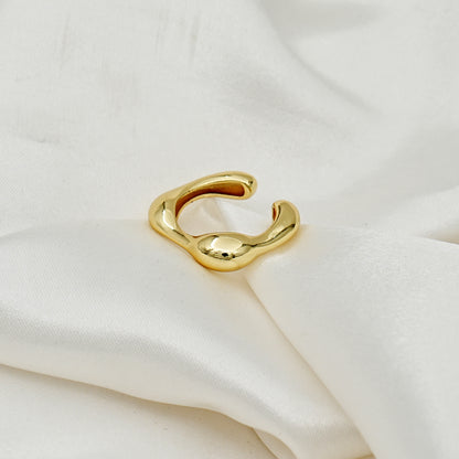 Gold Plated Wave Open Ring