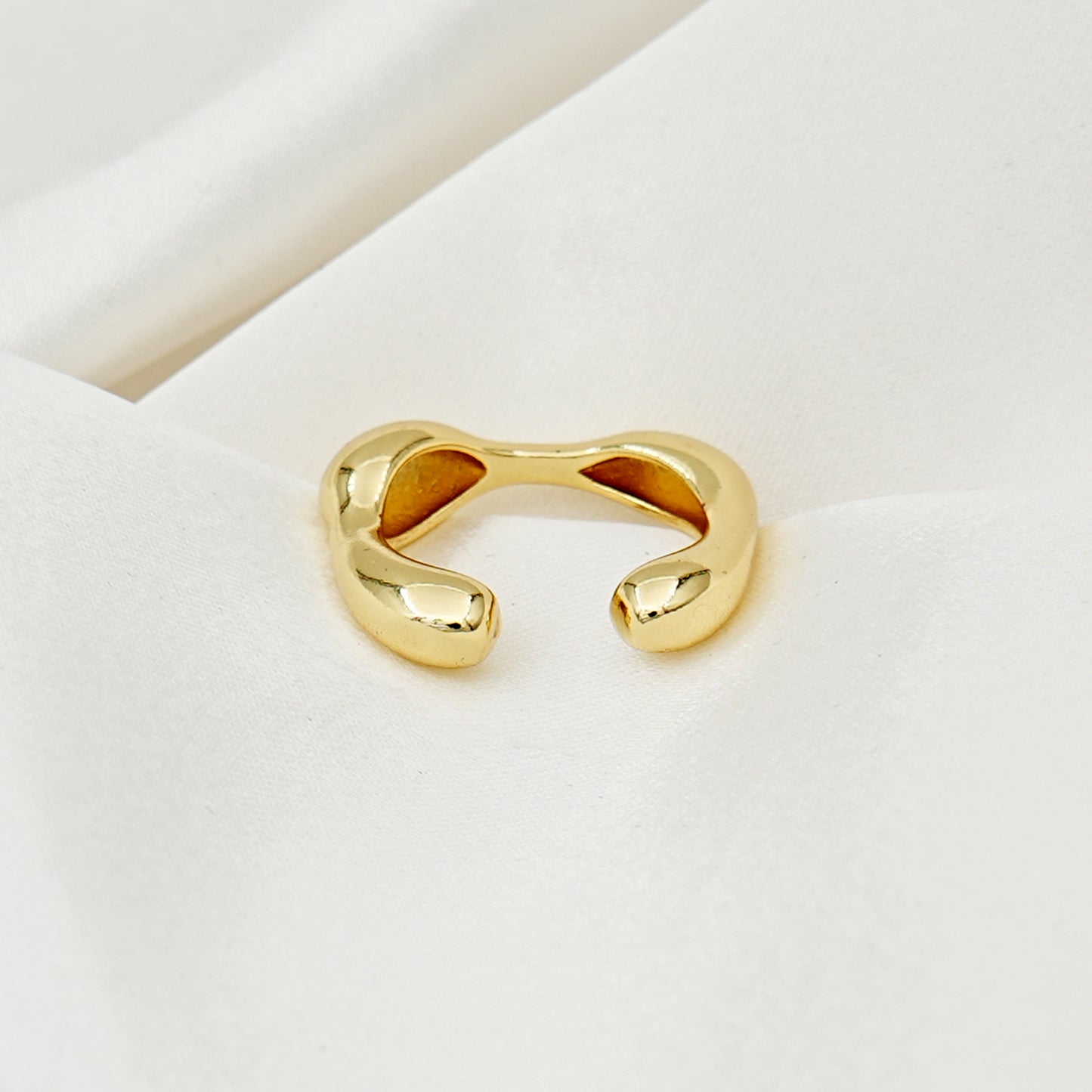 Gold Plated Wave Open Ring