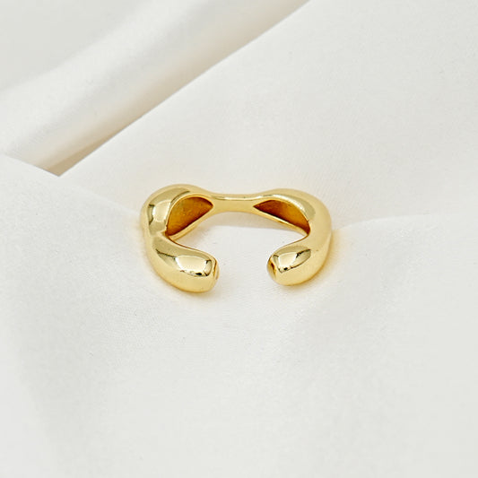 Gold Plated Wave Open Ring