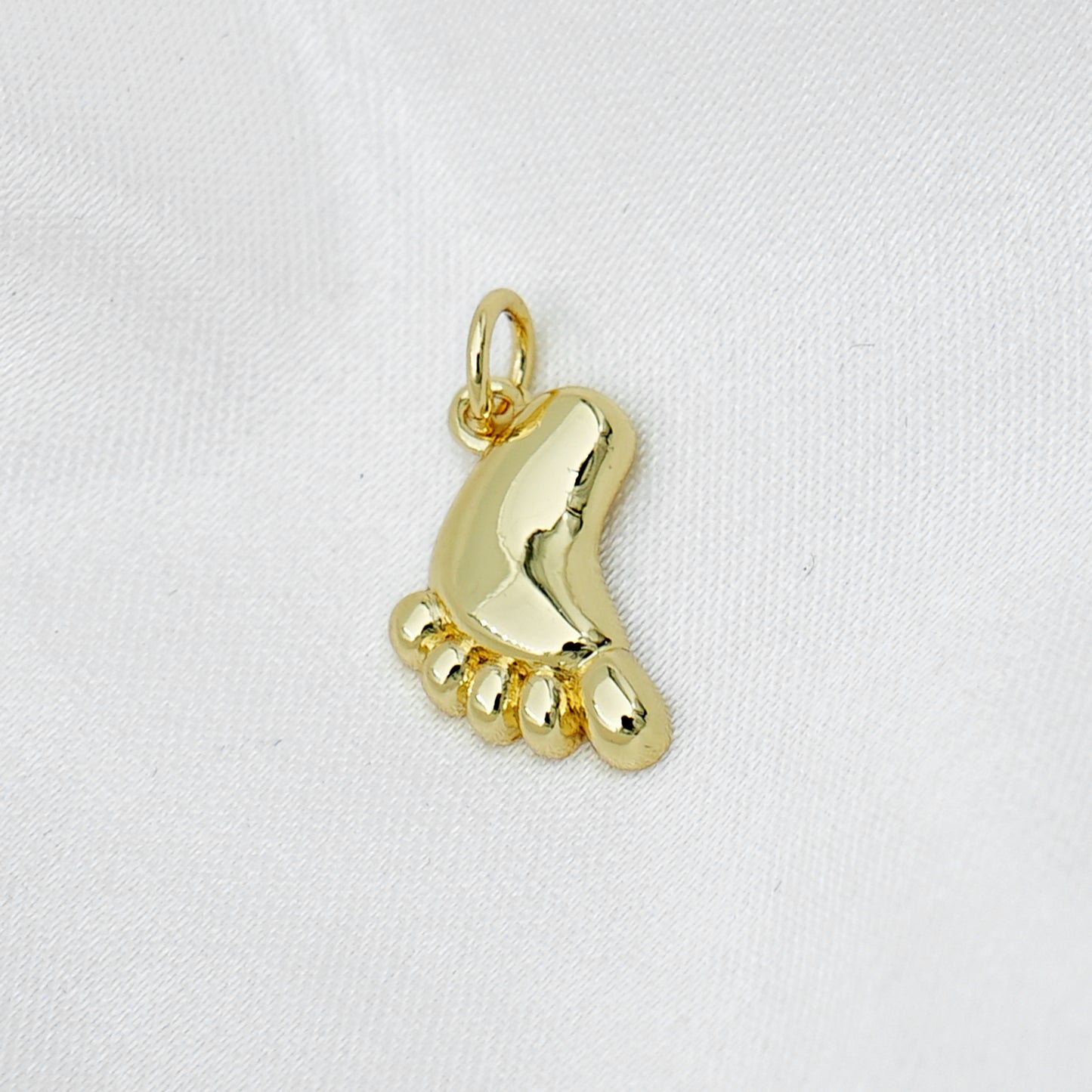 Gold Baby Footprint Charm For Bracelet Necklace