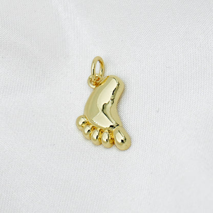 Gold Baby Footprint Charm For Bracelet Necklace