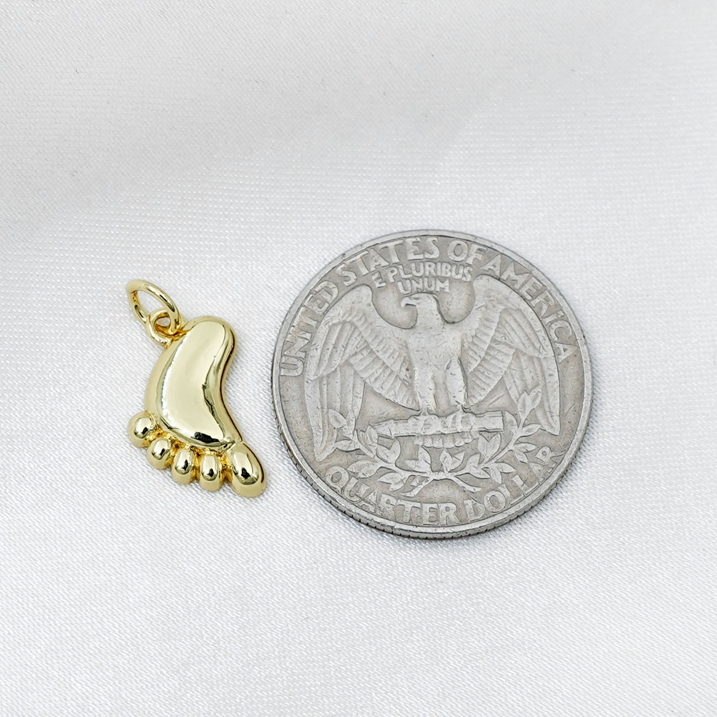 Gold Baby Footprint Charm For Bracelet Necklace