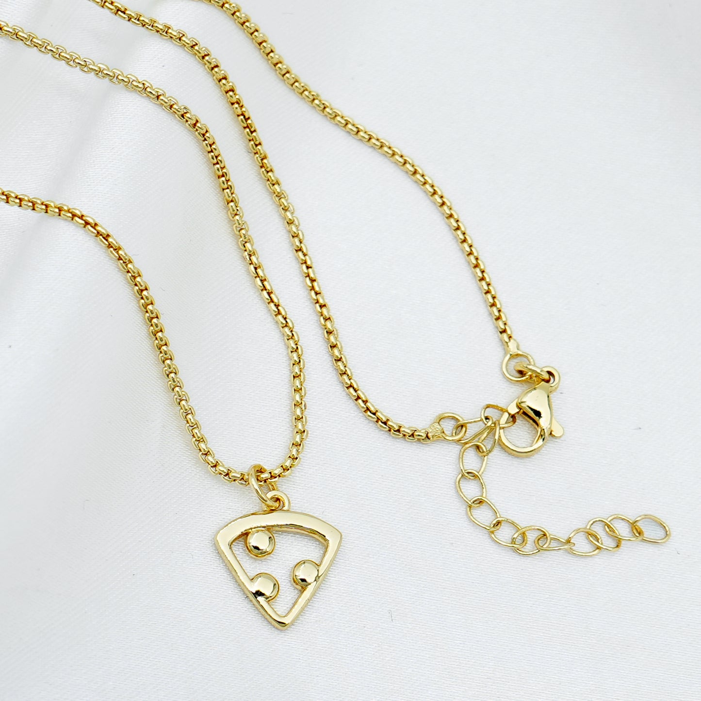 Gold Pizza Slice Charm – Playful Minimal Food Pendant