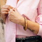 Rustic Wooden & Gold Accent Bangle