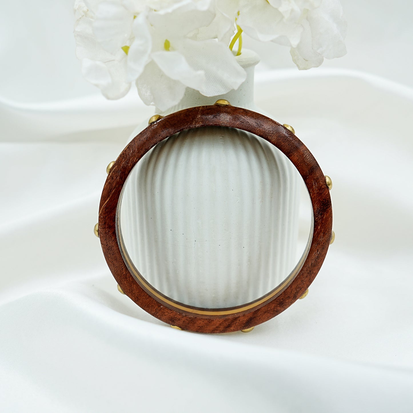 Rustic Wooden & Gold Accent Bangle