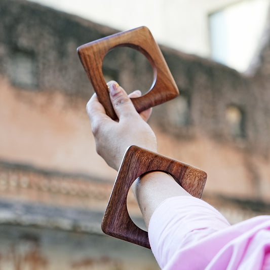 Bohemian Wooden Geometric Bangle