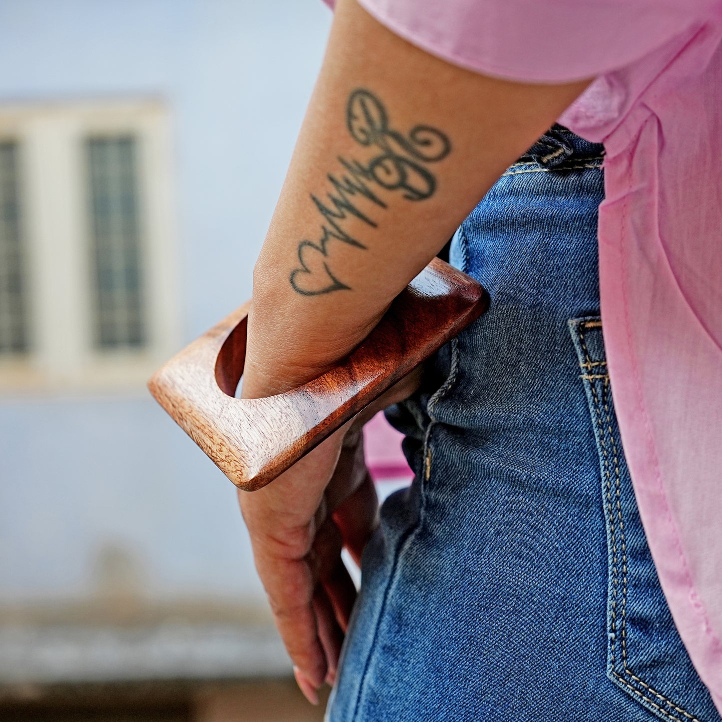Bohemian Wooden Geometric Bangle