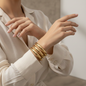 Statement Chunky Gold Hinged Bracelet