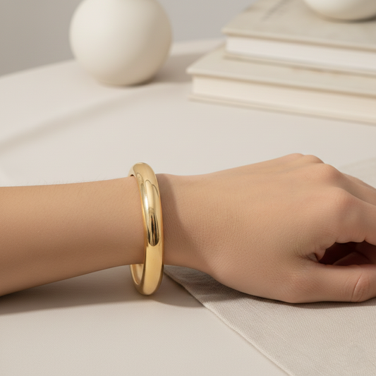 Statement Chunky Gold Hinged Bracelet