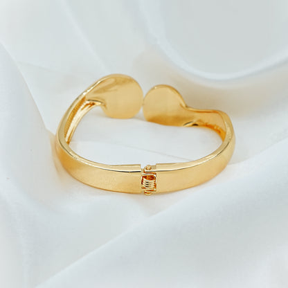 Gold Teardrop Open Bangle