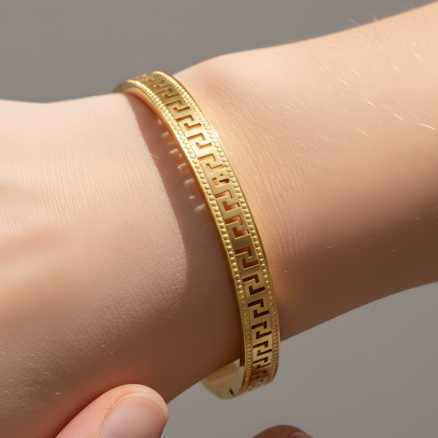 Greek Key Pattern Bangle Bracelet