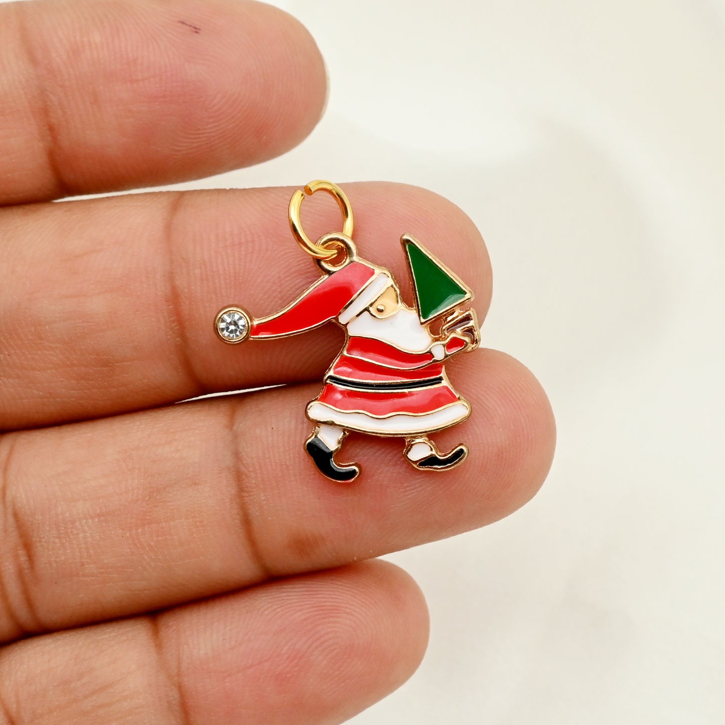 Enamel Santa Claus Charm