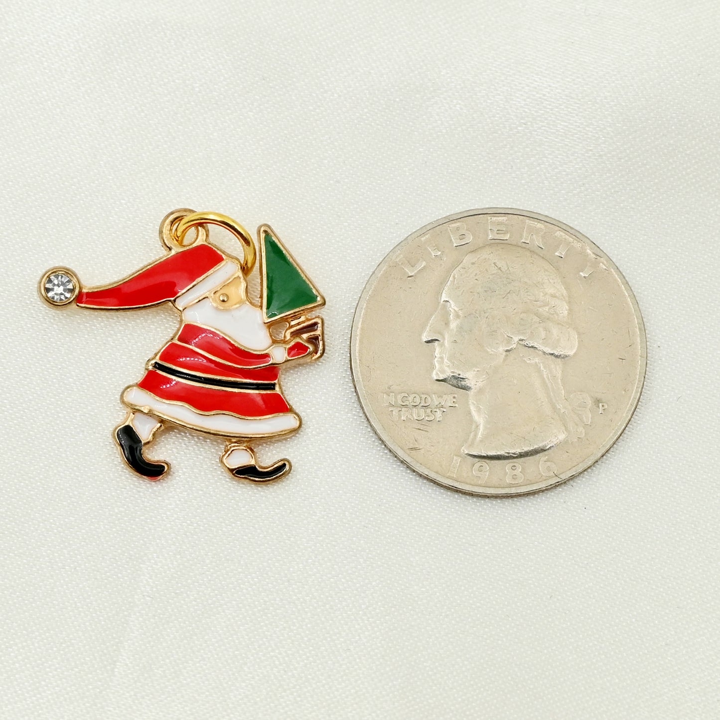 Enamel Santa Claus Charm