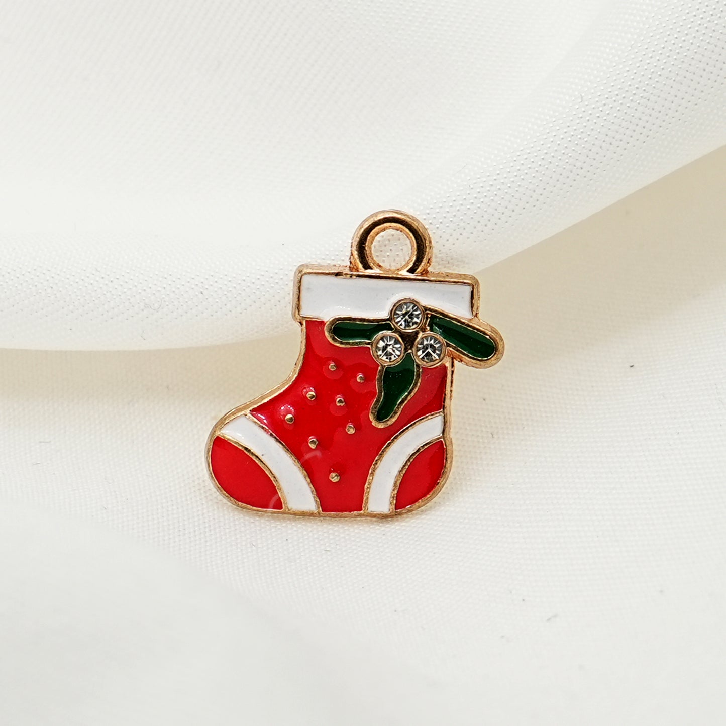 Enamel Christmas Socks Charms