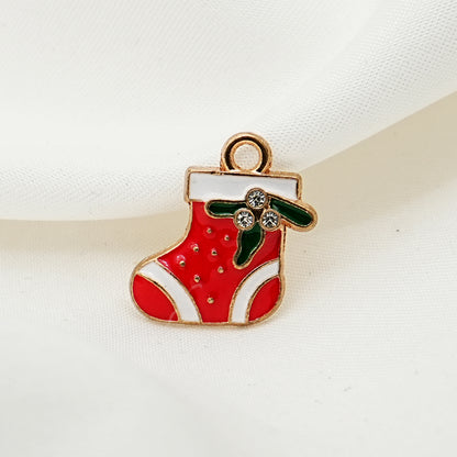 Enamel Christmas Socks Charms