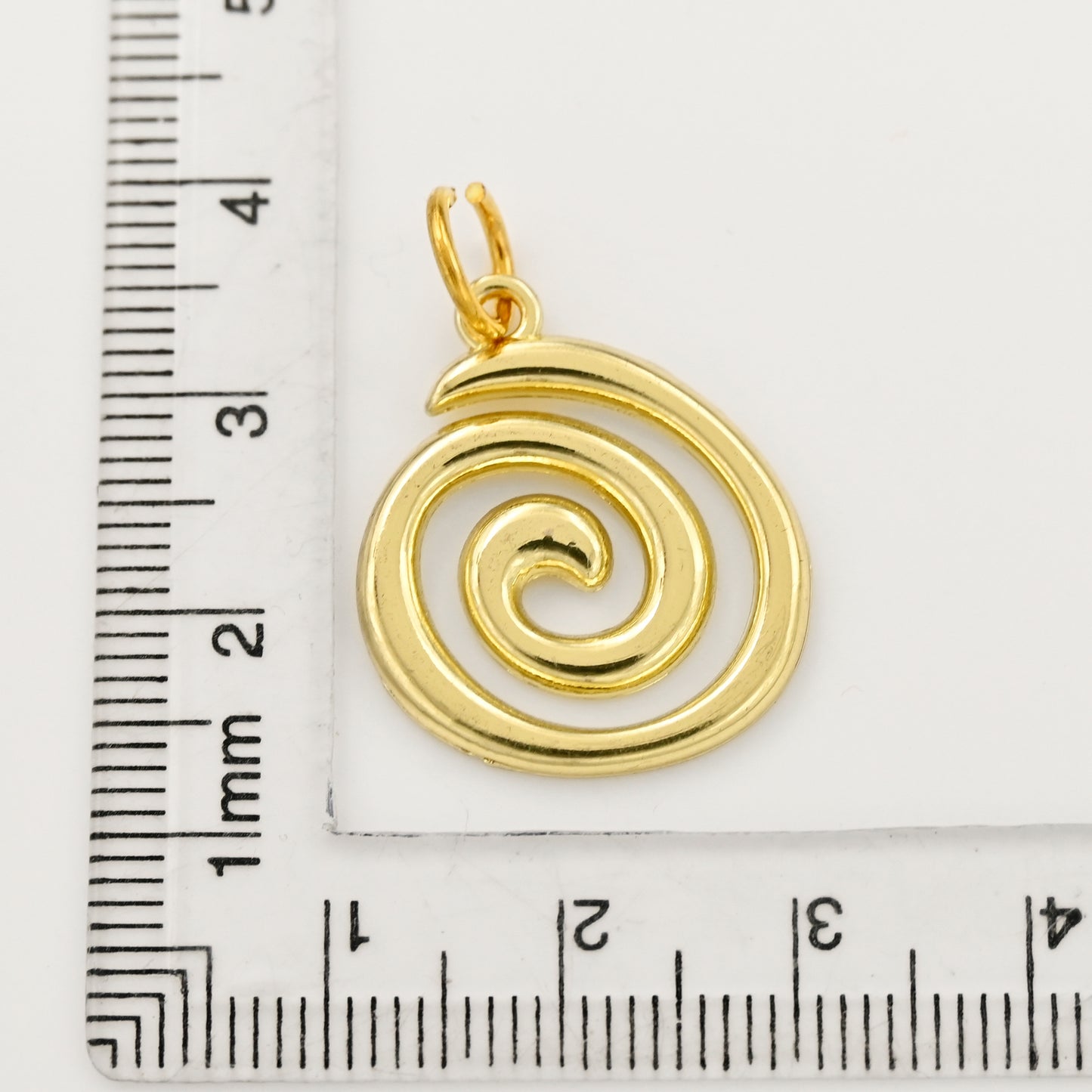 Gold Plated Spiral Swirl Charm Pendant