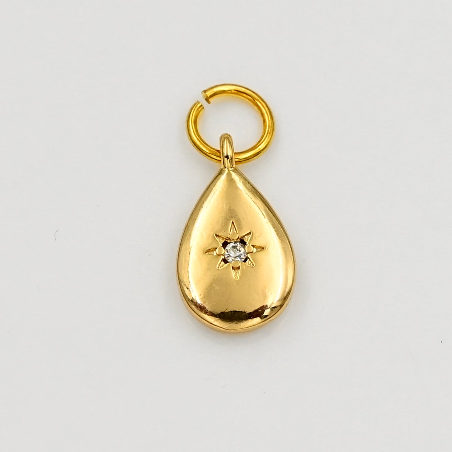 Gold Starburst Diamond Charm with Crystal