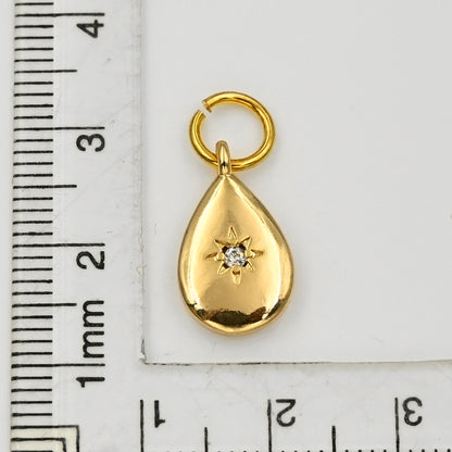 Gold Starburst Diamond Charm with Crystal