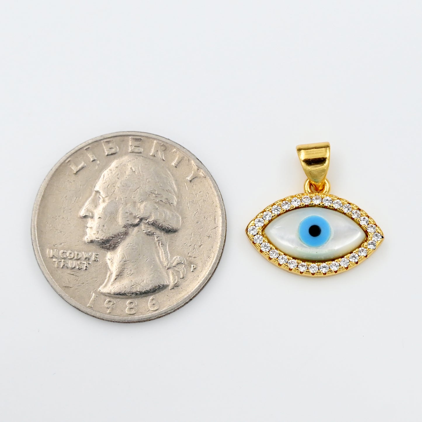 Evil Eye Charm with CZ Halo