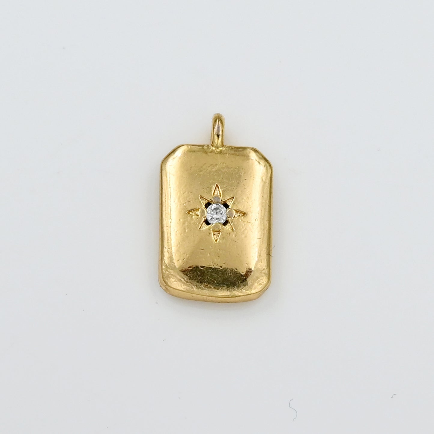 Gold Starburst Diamond Charm with Crystal