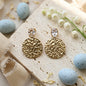 Golden Textured Disc Drop Earrings