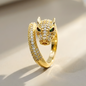 Moissanite Diamond Panther Ring